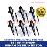 5579405 ISL – SET OF PREMIUM REMAN DIESEL INJECTORS – 6 Injectors Set FUEL SUPPLY INCLUDED – $2,100.00 + $900.00 Core Free Shipping in all orders