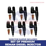 EX631004 D12 Old Style – Set of Premium Reman Diesel Injectors – $2,100.00+$1,200.00 – 6 Injectors Set – Core Charge Free Shipping in all orders