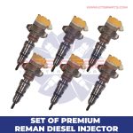 10R1050 (3126) – Set of Premium Reman Diesel Injectors- 6 Injectors Set – $1,200.00+$900.00 Core Free Shipping in all orders