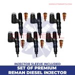EX631008 D12 Old Style – Set of Premium Reman Diesel Injectors – $2,100.00+$1,200.00 – 6 Injectors Set – Core Charge Free Shipping in all orders