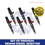0445120374 – SET OF PREMIUM REMAN DIESEL INJECTOS – 6 Injectors Set – $1,800.00 + $600.00 Core Free Shipping in all orders