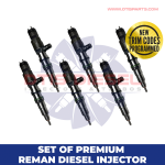 0445120642 – SET OF PREMIUM REMAN DIESEL INJECTOS – 6 Injectors Set – $1,800.00 + $600.00 Core Free Shipping in all orders