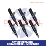 0414703004 EUICASE IH CURSOR – SET OF PREMIUM REMAN DIESEL INJECTORS – 6 Injectors Set – $1,200.00 + $1,200.00 Core Free Shipping in all orders